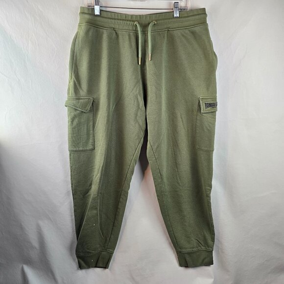 Lonsdale London Mens XL Green Cargo Jogger Sweatpants Pockets Cotton Blend A35-1 - Picture 1 of 11